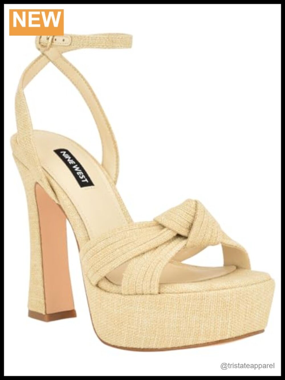 Nine West Irna Platform Heeled Sandal Ankle Strap Buckle Open Toe